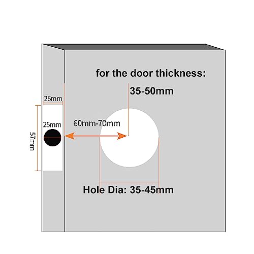 Qrity 1 PCS Deadbolt Door Lock, Round Single Cylinder Lock, Zinc Alloy, Security Lock with Keys, Safe Locker Deadbolts Lockset for Exterior Door, Entrance Door, Black