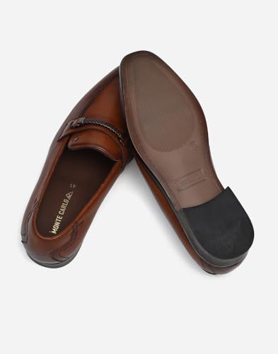Image of Monte Carlo Mens Solid Slip on Genuine Leather Loafers (201817FW)