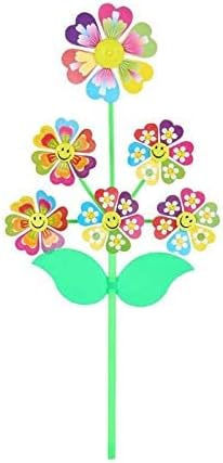 6 Wheel Cartoon Windmill Toys Whirligig Wind Spinner Pinwheel Yard Garden Decor