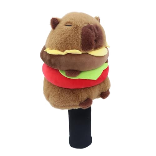 Couvre-têtes de club – Housse de pilote et de putter Capybara en peluche, protection douce et résistante aux rayures, design de dessin animé amusant | Couvre-tête de golf pour hommes et femmes, intéri