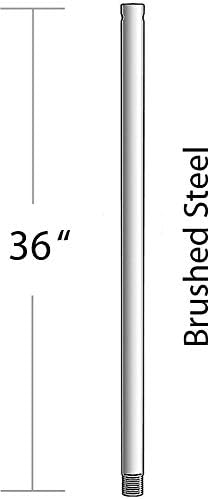 Minka-Aire 36 Inch Ceiling Fan Downrod - Brushed Steel - DR536-BS