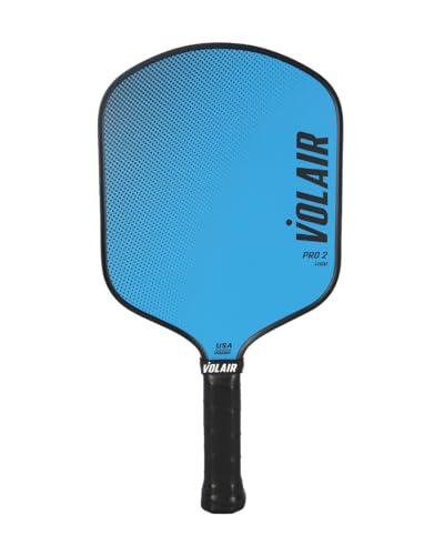 Volair Pro 2 Pickleball Paddle – Widebody Shape, Fiberglass Face, USAPA Approved 14mm and 16mm Thickness Options, 8 Color Options (Blue, 14 mm)