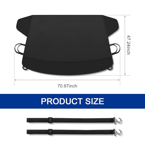 Image of 1 PC Windshield Cover, 70.87 inch x 47.24 inch 190d Oxford Car Exterior Accessories, Windproof Winter Anti-Frost and De-Icing Windshield Snow Cover, Universal for Most Cars (Black)