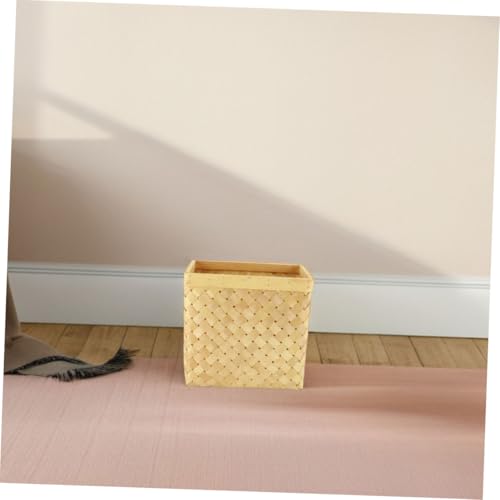 Caneca de Basura Vintage de Mimbre Beige Estilo Japonés miniatura 6