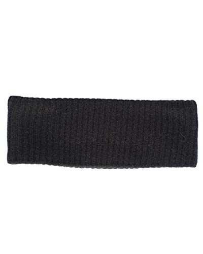 Bandeau mérinos noir FosterNatur hiver, serre-tête tricot chaud pour femme et homme