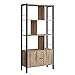 Produktbild VASAGLE Bücherregal, Bücherschrank mit 4 offenen Regalebenen, Regal, Standregal, geräumiger Wohnzimmerschrank, Küche, Büro, Stahlgestell, Industrie-Design, eichenbraun-schwarz LBC022B50