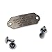 LuckyPet Rivet-On Pet ID Tag, Silent, Personalized and Customized Dog ID Tag That Rivets Directly onto Collar, Matte Finish Stainless Steel, Size: Medium