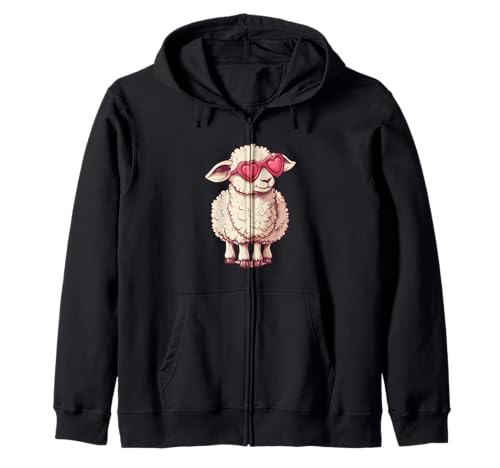Bonito disfraz de lámpara para los amantes de las ovejas y las gafas de sol Sudadera con Capucha