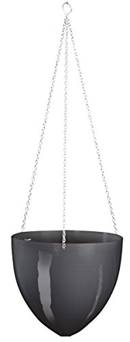 Scheurich Skyhanger, donica na rośliny z tworzywa sztucznego, jasny metaliczny szary, średnica 20 cm, wysokość 17,5 cm, pojemność 2,6 l