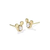 Kendra Scott x Disney 14k Gold-Plated Mickey Mouse Stud Earrings in White Pearl, Fashion Jewelry for Women