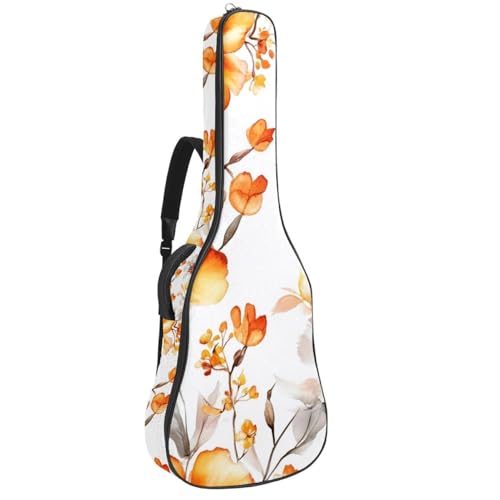 NUEAHEDN Colorful Aesthetic Flowers Guitar Bag 40 41 42 In 2 Pockets Guitar Case Waterproof Guitar Case Resistent Oxford Cloth 0.4 In Extra Thick Sponge Padded for Acoustic Guitar