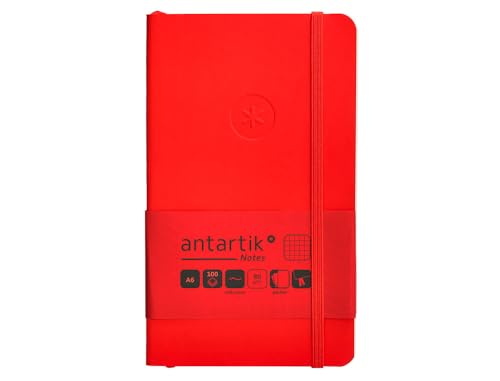 Antartik CUADERNO CON GOMILLA NOTES TAPA BLANDA A6 CUADRICULA ROJO 100 HOJAS 80 GR FSC
