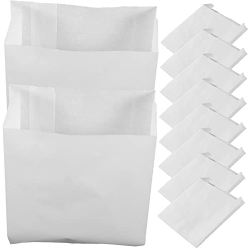 Gogogmee 100pcs Portioning Food Bags Restaurant Bakery Bags Paper Snack Packaging Oil-proof Lunch for Chicken Fruits Vegetables Sweets Crafts