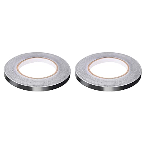 Image of Aluminum Foil Tape Adhesive Metal Tape, [for Sealing Patching Hot Cold HVAC, Duct, Pipe Insulation] - 0.4 inch /164ft /2.8 Mil /Black /2 Rolls