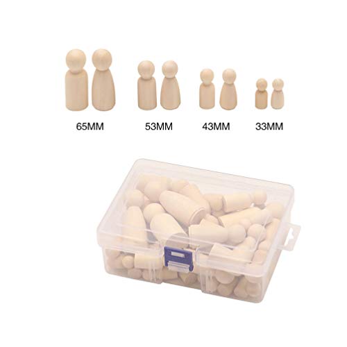 EXCEART 50 Pcs Corpos de Boneca Peg de Madeira Inacabados Naturais Boneca de Madeira Pintura Bonecos