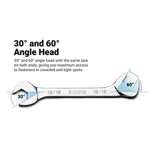 Image of Capri Tools 7 /8 in. Angle Open End Wrench, 30 and 60 angles, SAE