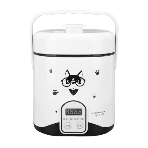 Rice Cooker, 1.2L Small Rice Cooker with Non Stick Inner Pot Steaming Plate Rice Spoon, 24H Reservation And Temperature Control, for Car Camping Travel