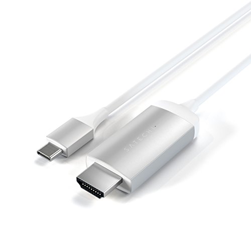 SATECHI Cable USB C a HDMI 4K@60Hz, 2 metros para MacBook Air & Pro, Portatil, PC, Tablet, iPad y más – Plata