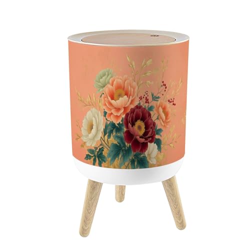 Caneca de basura redonda pequeña con tapa multicolor