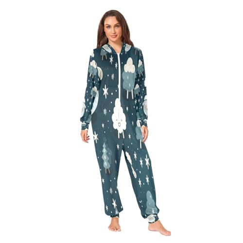 Combinaison pyjama à capuche moutons de neige idée cadeau cocooning