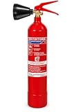 Estintore a CO2 Kg 2, Certificato, di Nuova Costruzione, Fornito di Staffa e Cartello + Tagliando di Controllo Applicato Tramite Adesivo sull’Estintore Stesso