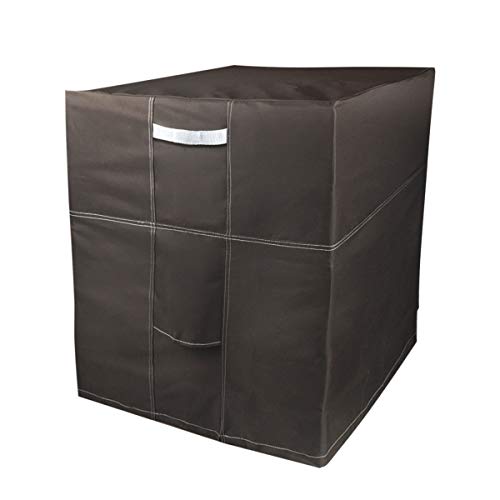 Air Jade Air Conditioner Cover for Outside Central AC Units 24 x 24 x 30 inches, Heavy Duty Outdoor Condensing Unit Square Waterproof Covers, Brown