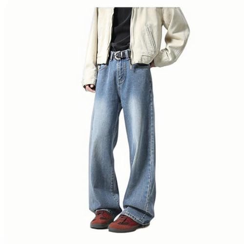Denim Jeans for Man Fall Summer Ruched Western Straight Leg Plain Long Leg Pants Jeans Man 2025 Fashion2