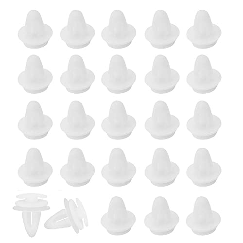 Anyasen Vehicle Clips de panneau Clips Agrafe Plastique Moulures et Bandeaux Fixation en Plastique Décoration de Voiture Universel Auto 50 Pièces (Blanc)