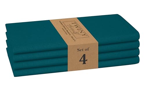 Servilletas de tela para bodas y vacaciones, juego de 4 piezas de algodón para celebración 2