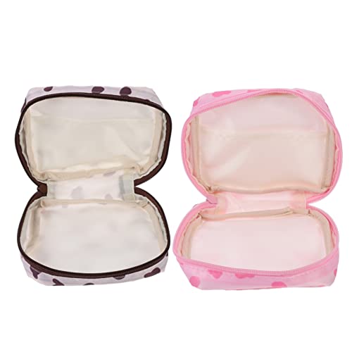 2 Adorabili Sacchetti Per Assorbenti Portaoggetti Alla Moda Per Mestruali Design Con Cerniera Compatti Per I Viaggi