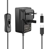 Miuzei Raspberry Pi 4 Power Supply - 5V 4.1A 20.5W USB-C Charger with On/Off Switch (UK Plug) - Compatible with Pi 4 Model B (1GB/2GB/4GB/8GB), Pi 3B+/3B & Orange Pi 5/5B/5 Plus