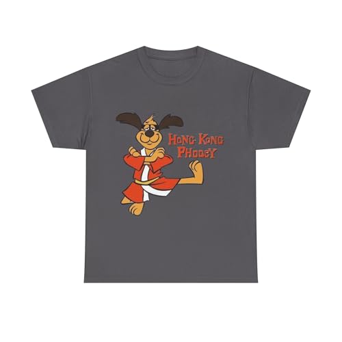 Hong Kong Phooey T-Shirt, Vintage Cartoon Tee, Retro 70s Shirt, Comic Character Top, Pop Culture Gift Charcoal