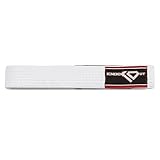 KO Sports Gear - Brazilian Jiu Jitsu Belt - Knockout Label Youth BJJ Gi for Kids with Ranking Stripes Martial Arts Belts (White, M0)