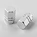 EBOOT 8 Pieces Tire Stem Valve Caps Wheel Valve Covers Car Dustproof Tire Cap, Hexagon Shape (Silver)