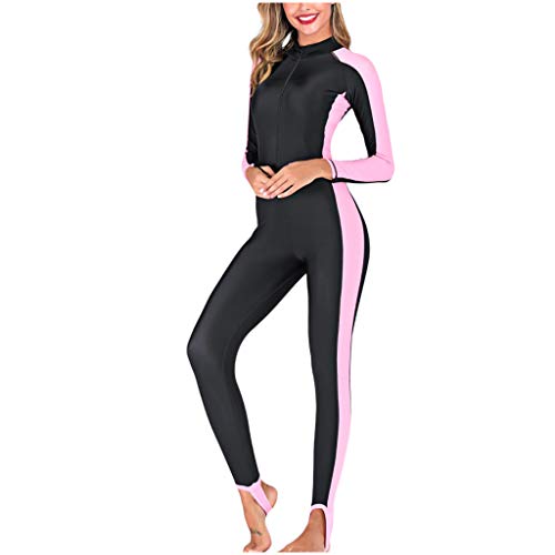 Generisch 2026 traje de neopreno para mujer Plus traje de baño manga larga traje de protección solar traje de medusa, Rosa., M