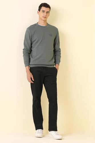 Image of Allen Solly Men's Cotton Blend Crew Neck Solid Casual Sweatshirt