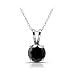 Hoops & Loops Sterling Silver Black Cubic Zirconia Round Solitaire Necklace