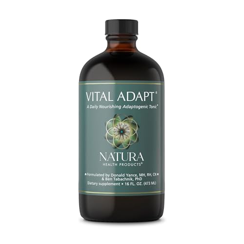 Image of Natura Health Products Vital Adapt Supplement - Daily Nourishing Adaptogenic Tonic for Endocrine Function Support - Featuring Rhodiola, Ashwagandha, Cordyceps, Reishi (16 Fluid oz)
