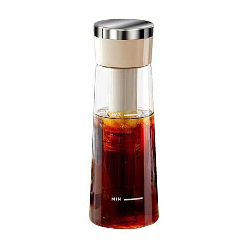 Generico Para Té Frío - Máquina De Café Frío De 8,5x24,8 Cm 750 Ml Con Filtro | Máquina De Té De Doble Uso Con Dispositivo A Presión | Para Agua Fría Portátil Para Silicon