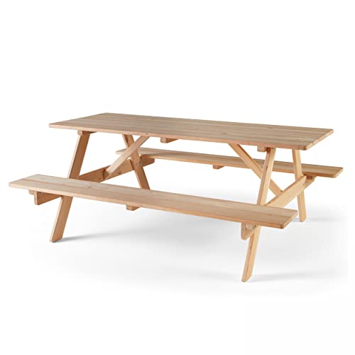 Oviala Table de Pique Nique en Bois FSC 6 Places
