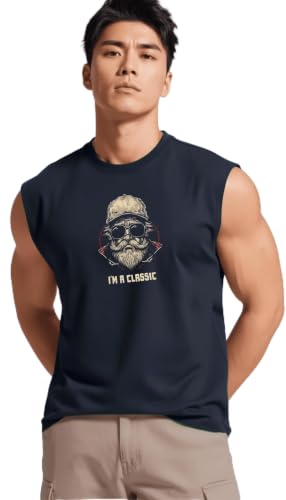 Image of JUARI BE A GENTLEMAN Men's Sleeveless Tank Top Premium Cotton Blend Muscle Fit Gym Vest | Casual Summer Shirt | Breathable & Lightweight Fitness Wear for Gym, Running & Daily Use