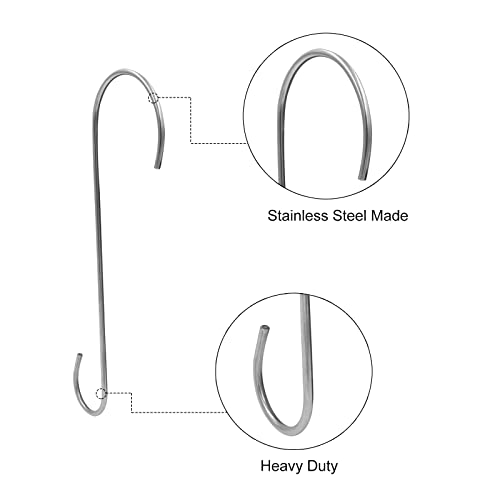 Tqvai 12-Inch Tree Branch Hook, Stainless Steel Bird Feeder Hook Hanger, Metal Hanging S Hooks For Bird Feeder, Bird House, Bird Bath, Plants, 3 Pack #TOP3