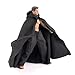 1/12 Scale Hoodie Cloak Long Cape for 6 inch Star Wars Black Series Figures Medieval Knight Cloak,Black(No Figture)