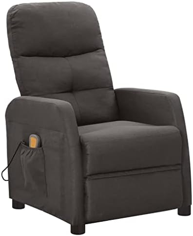 vidaXL Massage Chair, Electric Massaging Recliner Chair for Elderly, Adjustable Push Chair for Home Theater Cinema, Modern Style, Dark Gray Fabric