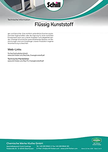 Flüssigkunststoff Schill für verschiedene Materialien (0,75 Liter, Reinweiß)