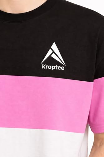 Image of Stylish Men Color Block Oversized Half Sleeve Round Neck T-Shirt