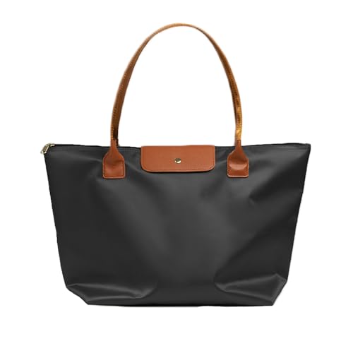 KEOYA Nylon Tote Bag Large Shoulder Bag with Zipper Lightweight Foldable Work Tote Handbag Women Foldable Weekend Hobo Handbags