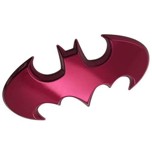 Image of Fan Emblems Batman 3D Car Badge - 1989 Batwing Logo (Pink Chrome: 3.8 x 1.8 x 0.2 inches)