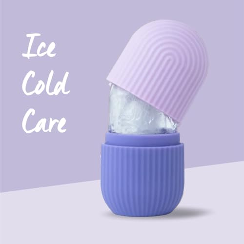 Image of Ice Roller for Face & Eyes | Silicone Ice Facial Massager for Skin Care, Puffiness, Dark Circles & Glowing Skin | Reusable Beauty Tool for Women & Men | Multi Color Variants (PURPLE)