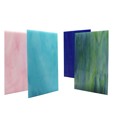 Litmind 12 Sheets Variety Stained Glass Sheets Pack, 4 X 6 Inch Mosaic Glass Tiles For Crafts, Art Glass Pack, Assorted Colors And Patterns(Opaque/Smooth) #TOP1